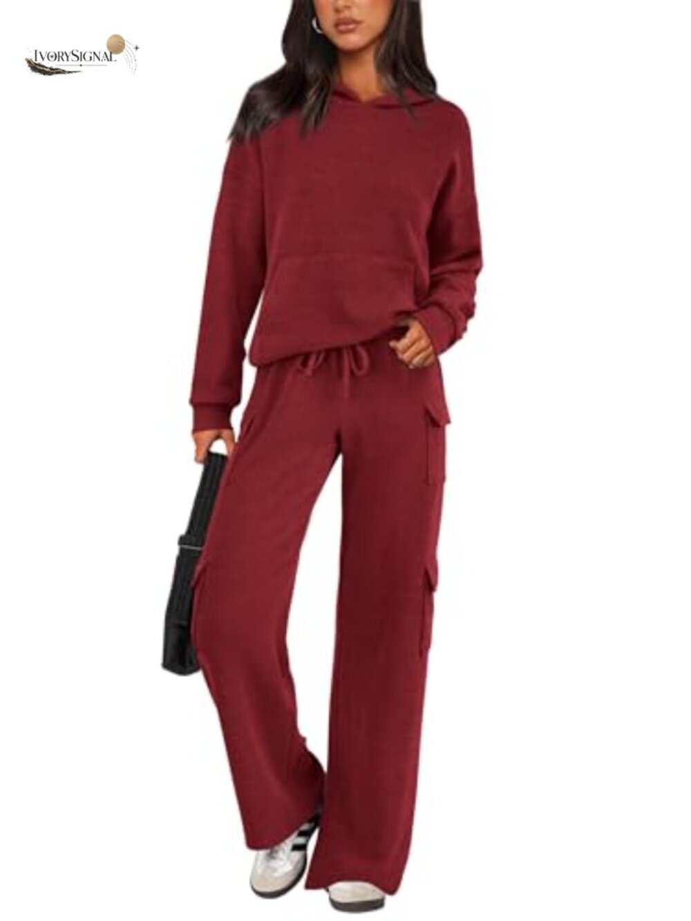Women's 2 Piece Lounge Set Tracksuit Hoodie with Drawstring Cargo Pants
